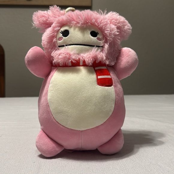 NWT Squishmallows Hugmees Ultra Soft Plush - Brina the Pink Bigfoot with Scarf - Picture 3 of 4